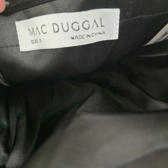 Mac Duggal Black Floral Brocade Bottom Strapless Maxi Dress Sz 2 - Picture 11 of 12